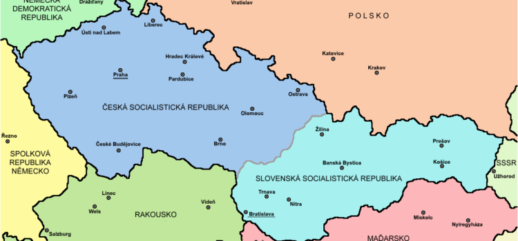 Mapa Československa